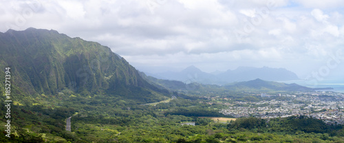 Panorama view from Monalula Ridge to Kualoa