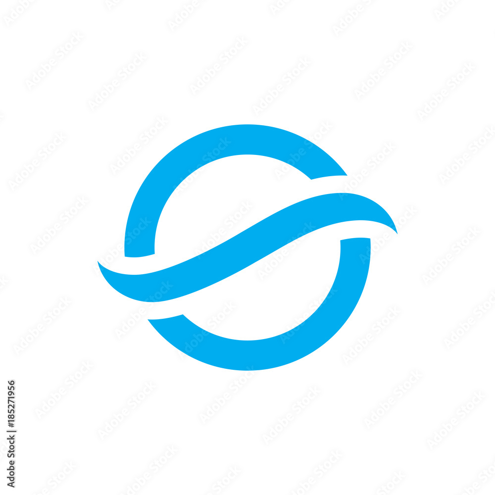 Naklejka premium Wave logo design