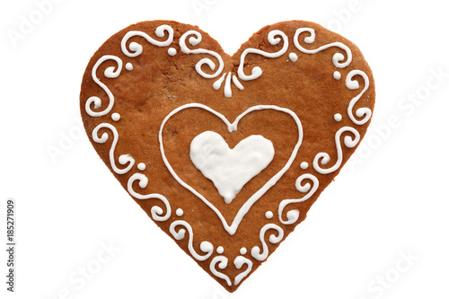 Sweet gingerbread heart with white icing for anyone thirsty for hot love.
