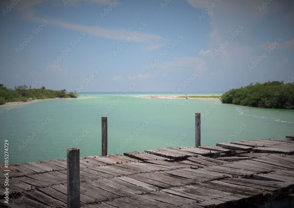 Carribean Ocean Chanel with old bridge Carribean Ocean Chanel with old bridge