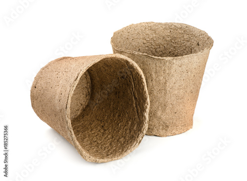 Two new round peat pots