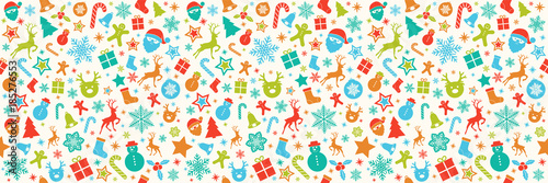 Christmas pattern with ornaments - seamless texture. Vector.