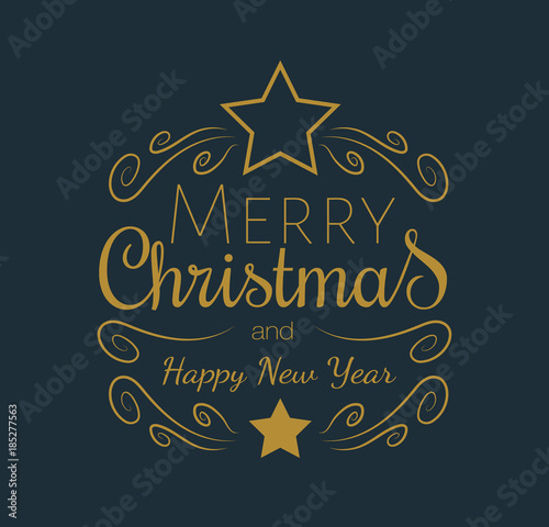 Christmas card with wishes - Christmas typography. Vector.
