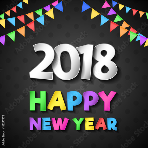 Happy New Year 2018. Vector.