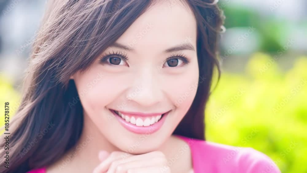 woman smile happily woman smile happily