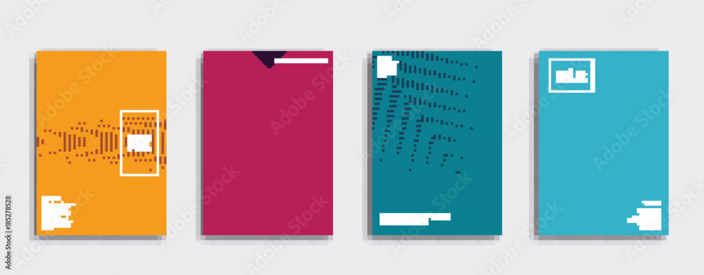 Vector cover designs. Future Poster template. Smartphone modern background set.