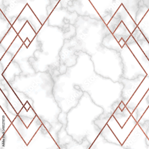 Marble Texture Vector Background with rose gold lines