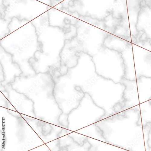 Marble Texture Vector Background with rose gold lines