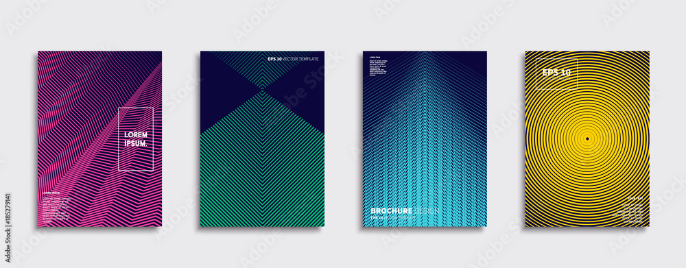 Vector cover designs. Future Poster template. Smartphone modern background set.