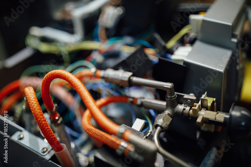 disassembled coffee machine at service center