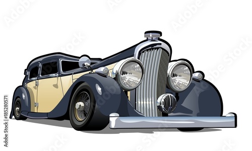 Cartoon retro car