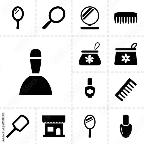 Cosmetics icons. set of 13 editable filled cosmetics icons