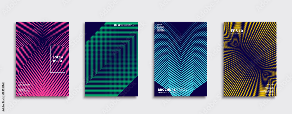 Vector cover designs. Future Poster template. Smartphone modern background set.