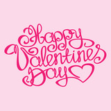 Happy Valentine's Day. Hand drawn vector. Designer isolated inscription - vector illustration.