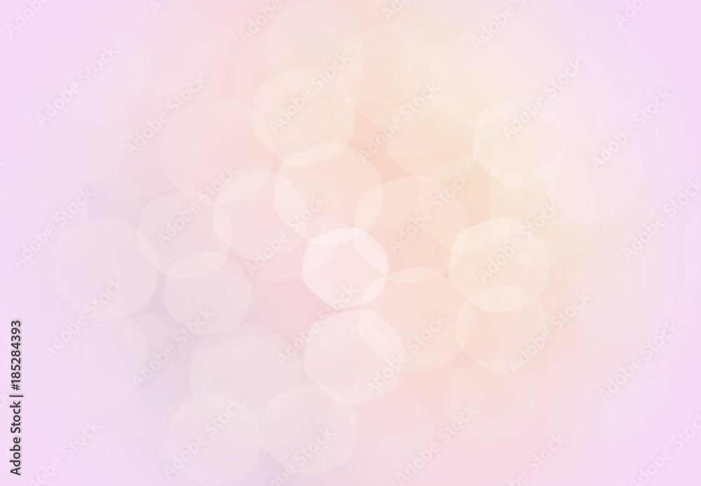 Abstract Pink Pastel Gold Christmas Defocused Background. Light Pattern concept. Digital Illustration. Pattern, space for text.
