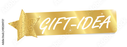Golden Banner Gift-Idea - Isolated On White Backround