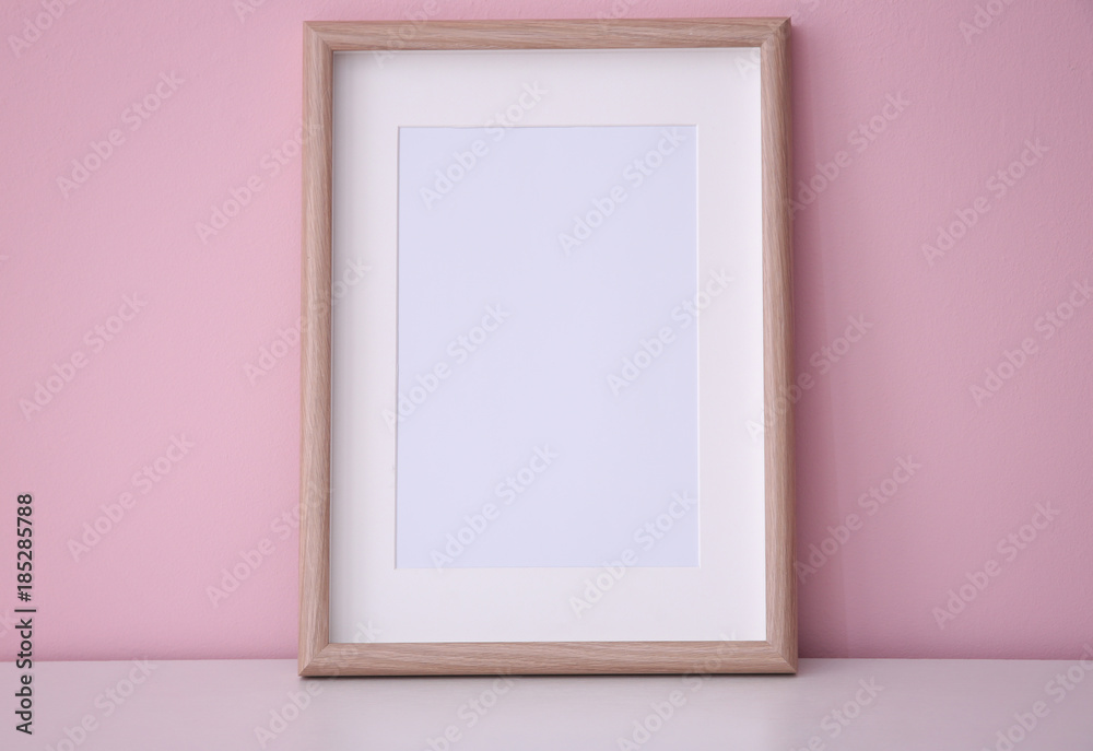 Mockup of blank frame on color background Mockup of blank frame on color background