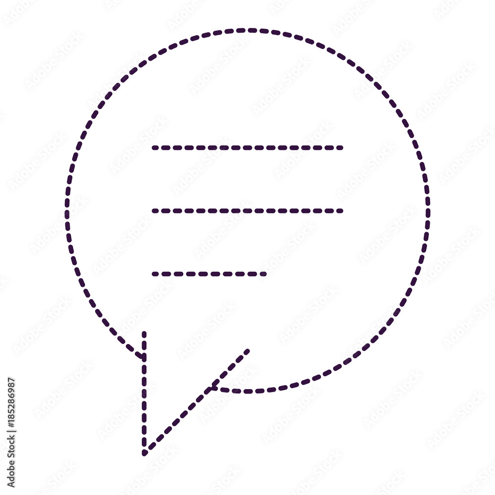 Fototapeta premium circular dialogue speech with tail in purple dotted silhouette