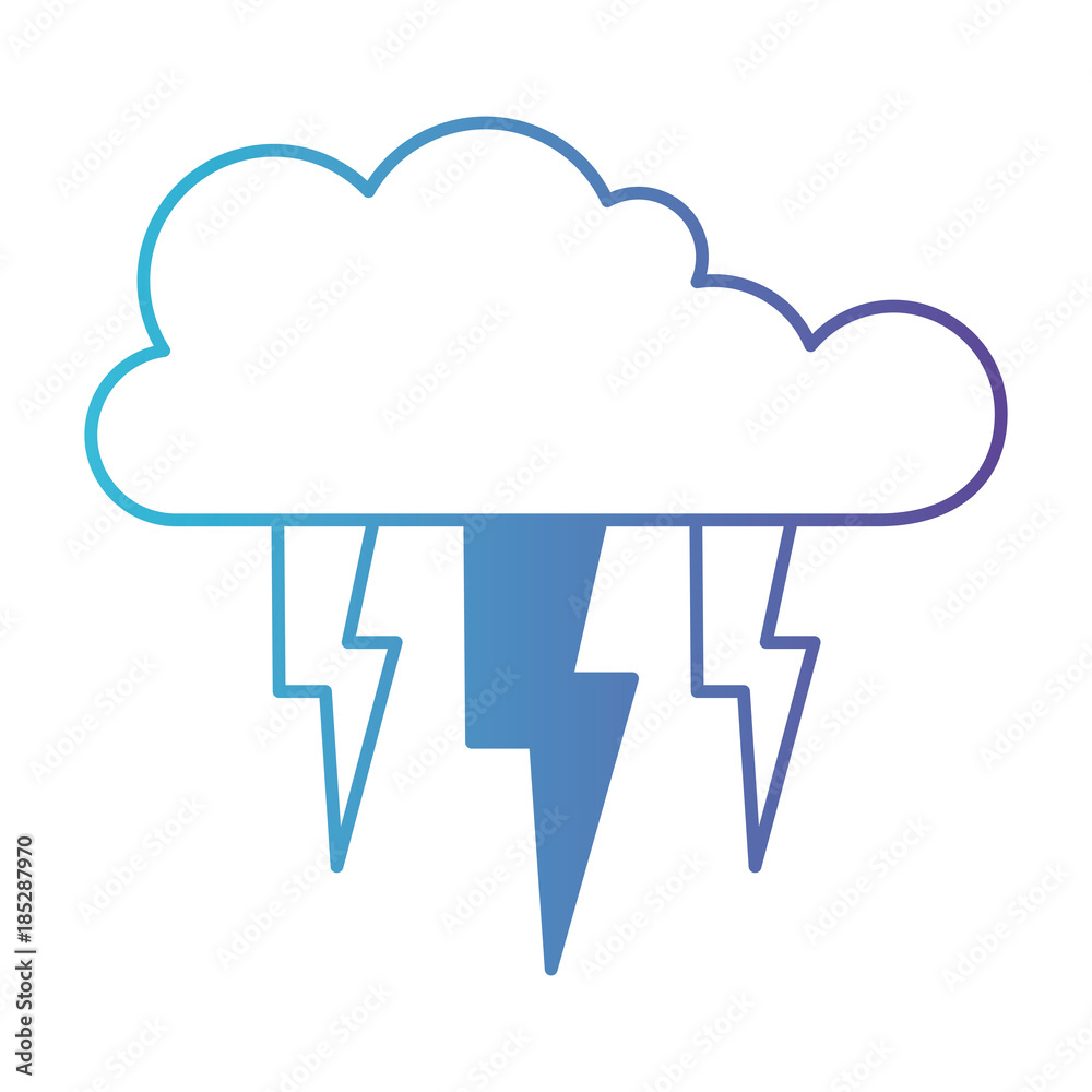cloud with lightnings in degraded blue to purple color contour cloud with lightnings in degraded blue to purple color contour