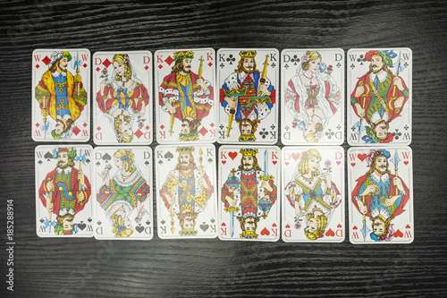 The Polish version of the figures in the playing cards. photo