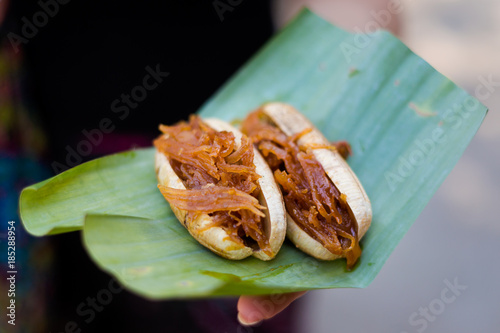 Lao banana with caramelized coconut