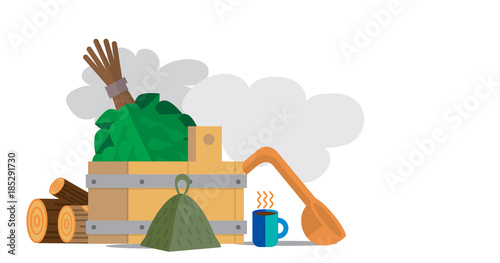 Bath and sauna icon. Vector illustration.