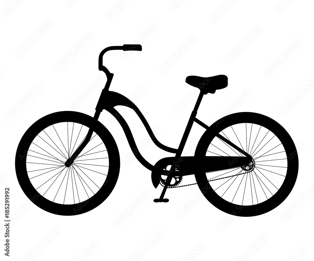 The simple city bike black icon silhouette the traffic element vector illustration isolated on white background website page and mobile app design The simple city bike black icon silhouette the traffic element vector illustration isolated on white background website page and mobile app design