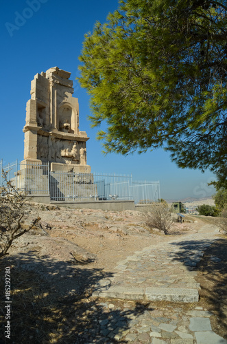 filopapou monument near to Acropolis Athens Greece colors photo