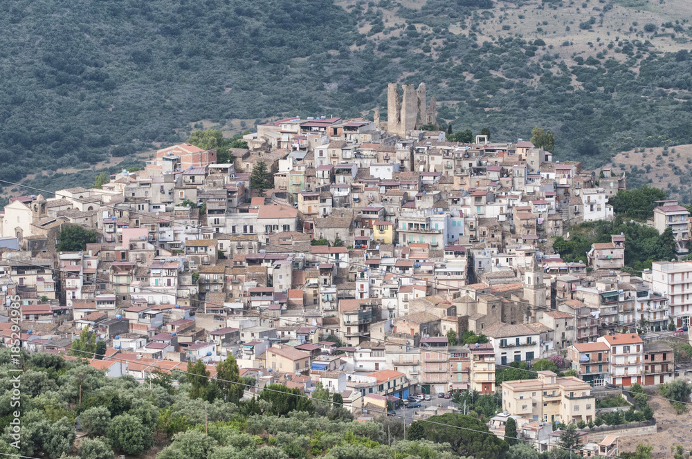 view of Pettineo in Sicily