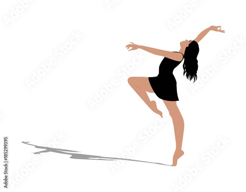 Ballerina silhouette on a white background, vector