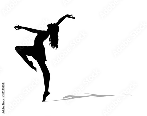 Ballerina silhouette on a white background, vector