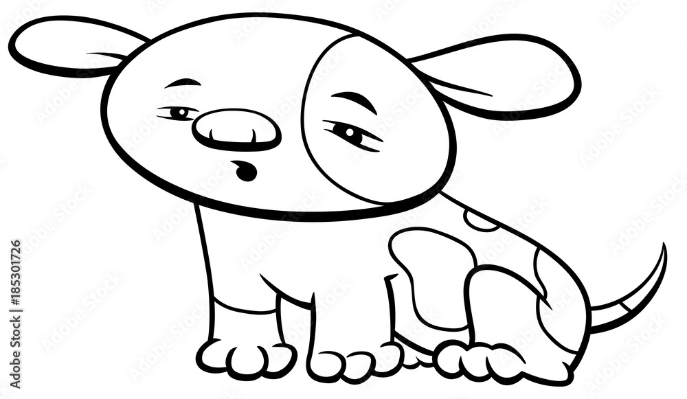 Fototapeta premium little dog or puppy character coloring book