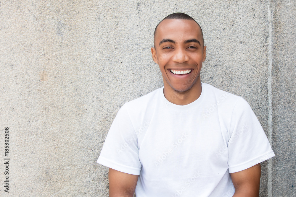 Fototapeta premium Happy laughing african american man
