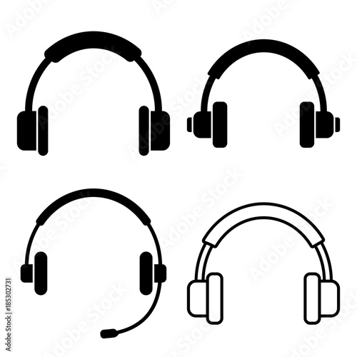 Set of headphone. Vector illustration