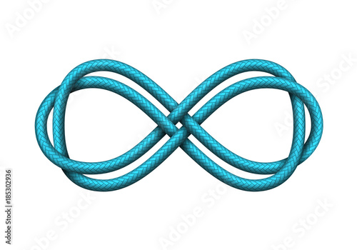 Vector Infinity sign made of twisted cords. Mobius strip symbol.