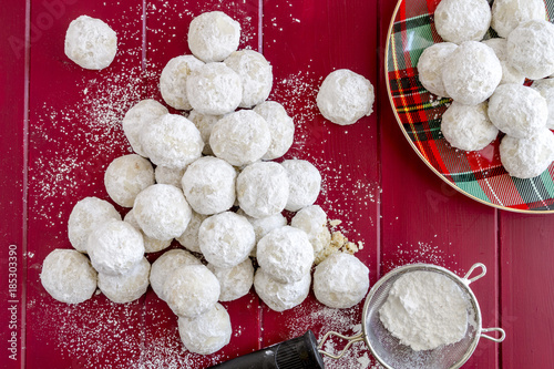 Traditional home baked Christmas cookies photo