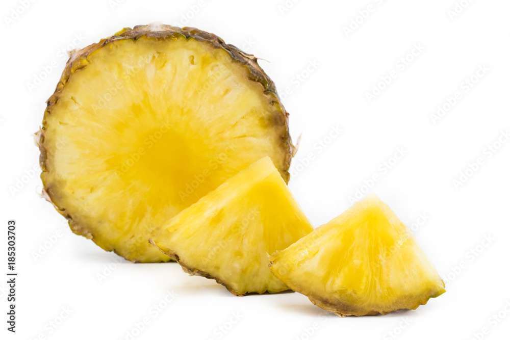 pineapple slice isolated on the white background pineapple slice isolated on the white background