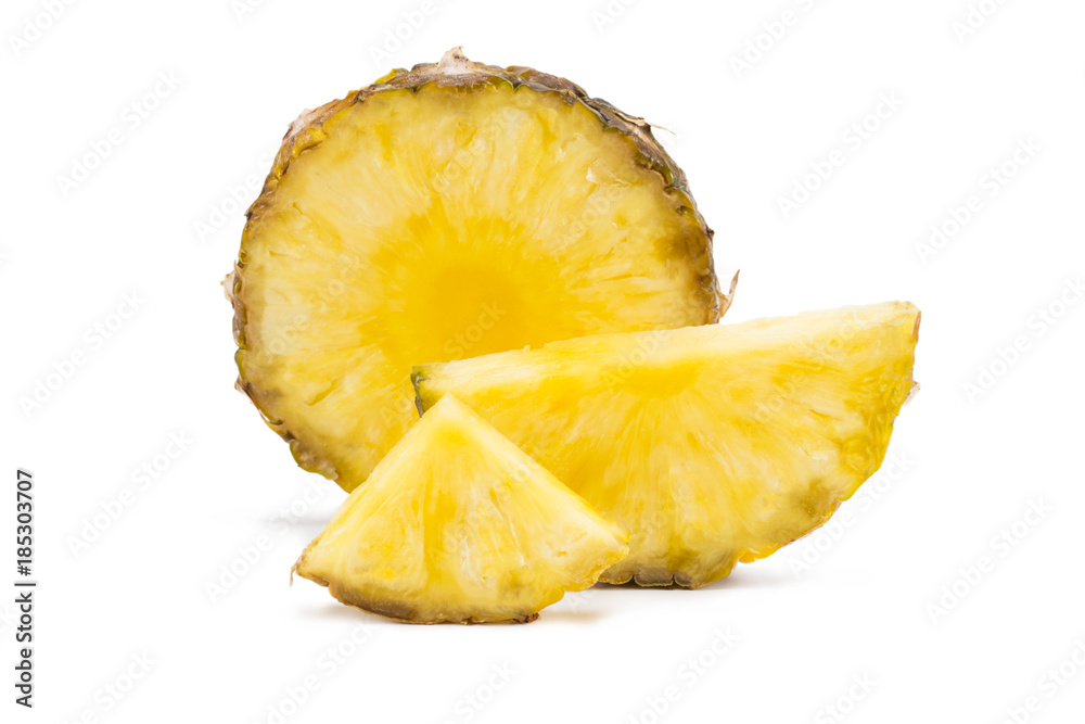 pineapple slice isolated on the white background pineapple slice isolated on the white background