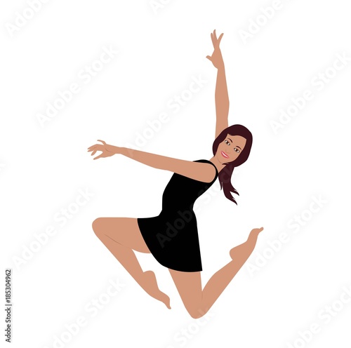 Ballerina silhouette on a white background, vector