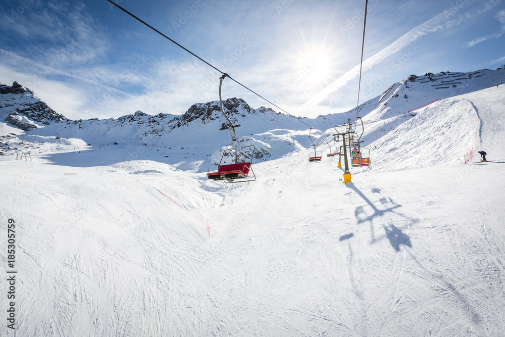 Beautiful ski resort Ciampac near Canazei, Val di Fassa valley, Dolomites, Italy Beautiful ski resort Ciampac near Canazei, Val di Fassa valley, Dolomites, Italy