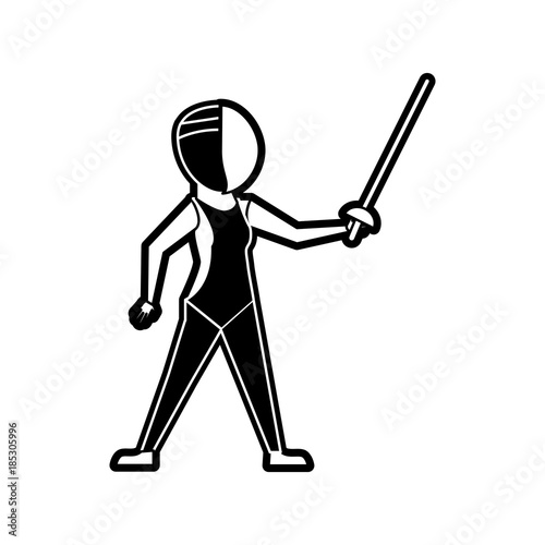 Fencer with rapier cartoon