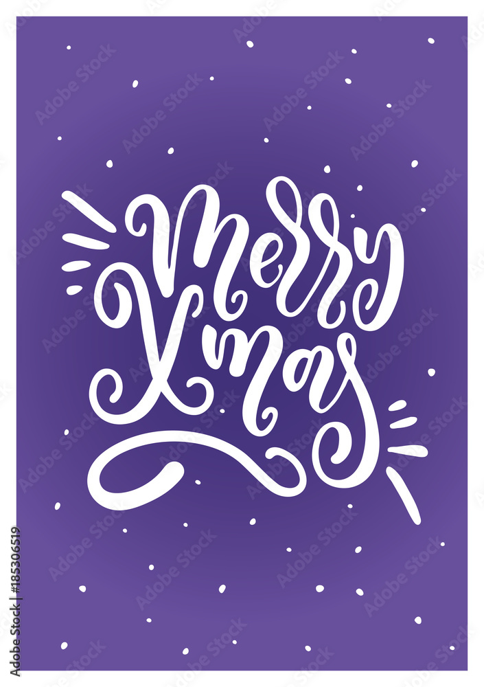 Merry christmas calligraphy quote. Hand drawn vector text for design greeting cards, photo overlays, gifts, digital greetings, prints, posters. Merry Xmas.
