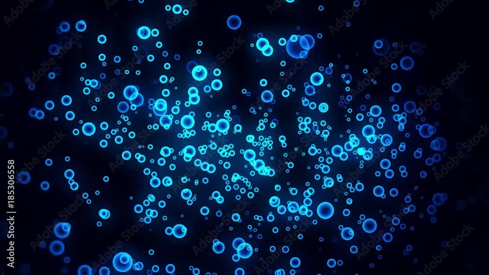 2D Blue Circles in a 3D Space VJ Loop Overlay Motion Background