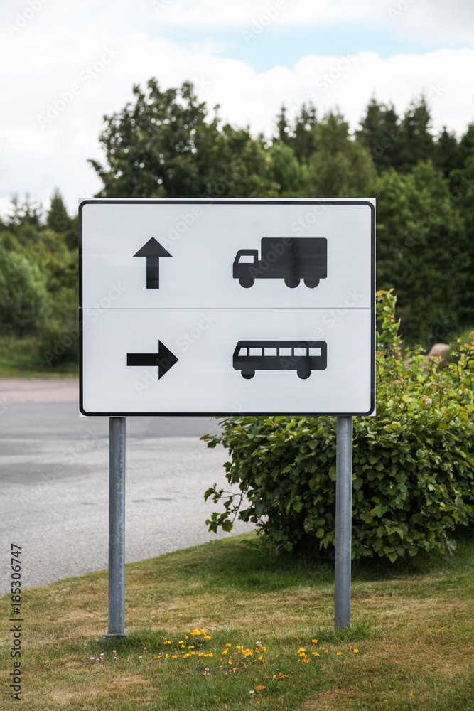 Truck and bus parking, information sign Truck and bus parking, information sign