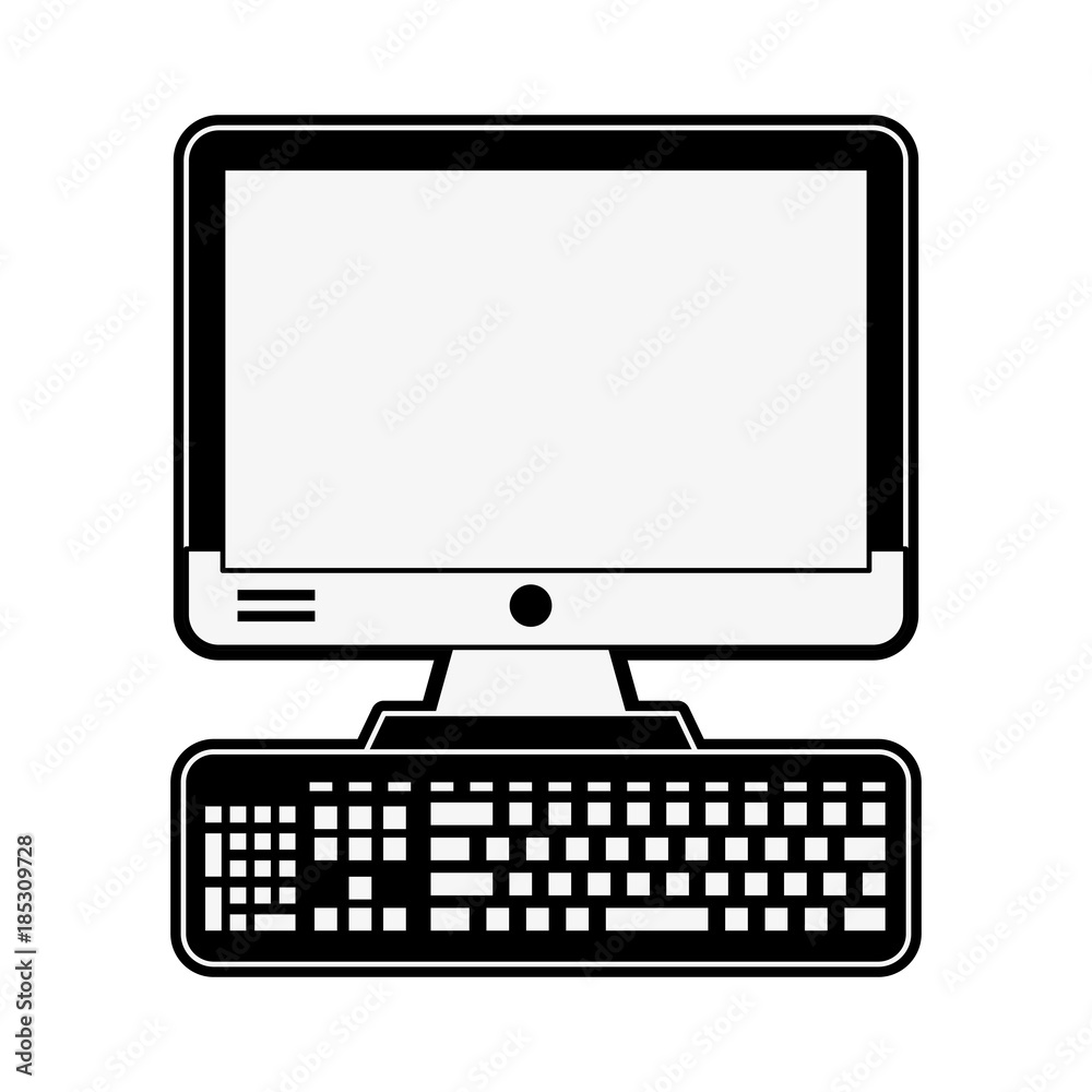 Computer with keyboard icon vector illustration graphic design Computer with keyboard icon vector illustration graphic design