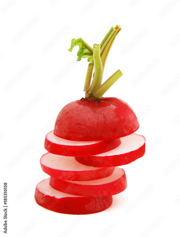 Small garden radish isolated on white background cutout StockFoto