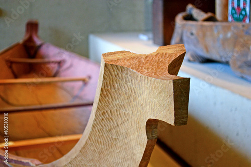 Vancouver, British Columbia, Canada, 2012. Museum of anthropology at UBC designed by Arthur Erickson, on old canoe carved out of wood