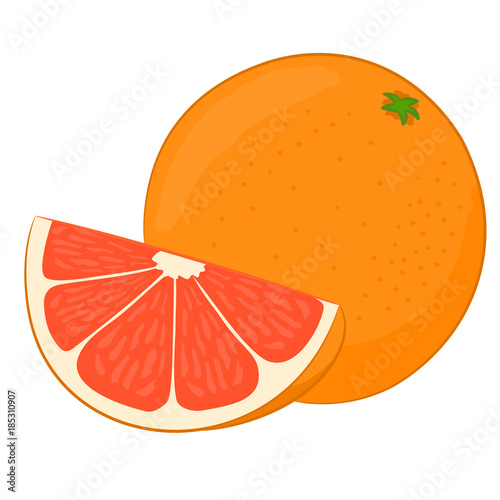 Tasty grapefruit on white background