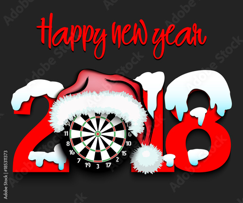 New Year numbers 2018 and darts