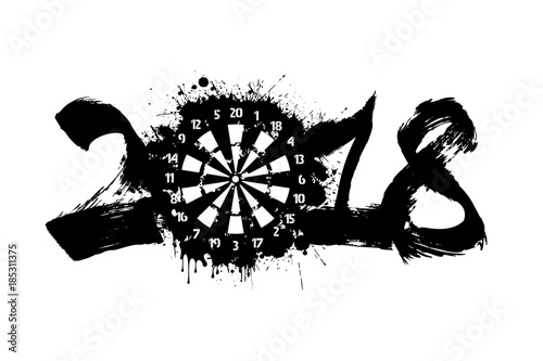 Abstract number 2018 and darts board